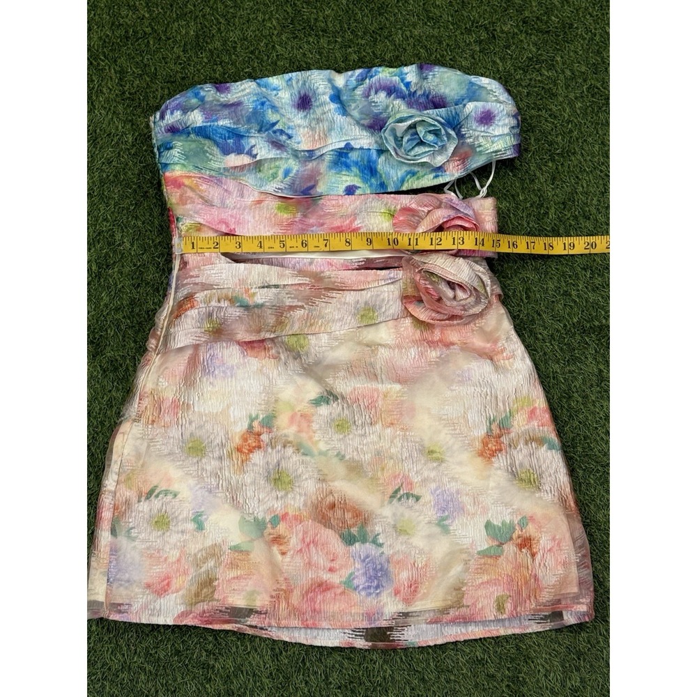 Lena Carson Party Dress Large Watercolor Floral Cut Out Avant Garde Art To Wear - Picture 12 of 13
